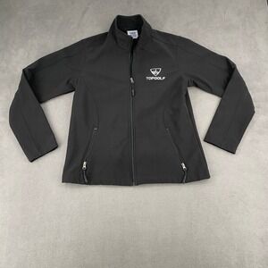 HPI Direct Topgolf Softshell Jacket Black Full Zip Fleece Lined Womens Small